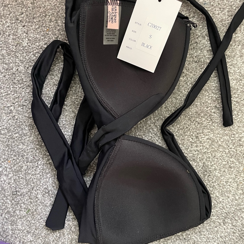 Unique Vintage Black Bikini Top